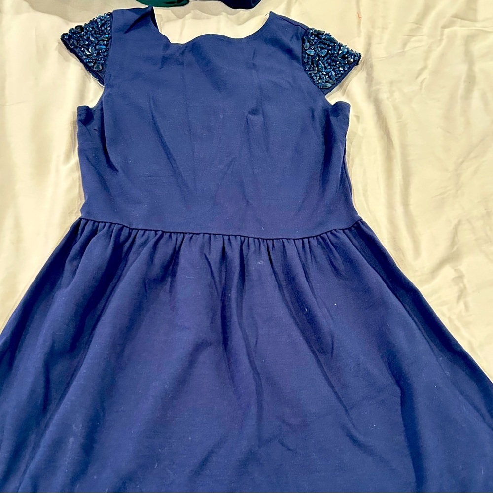 Bloomingdale’s aqua brand dress rich blue size large